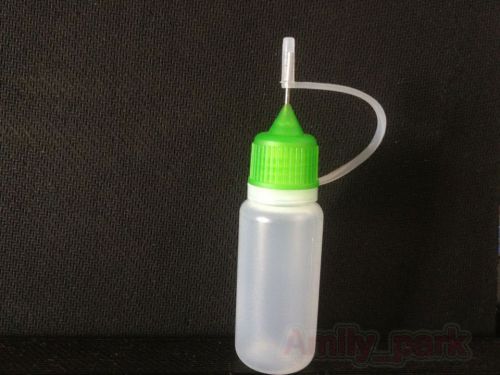 10pcs 10ml green Empty Plastic Squeezable Liquid Dropper Bottles needle tip LDPE
