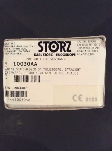 Karl Storz 10030AA  0 Degree 1.3 mm x 30.6 cm Rigid Broncoscope New In Box
