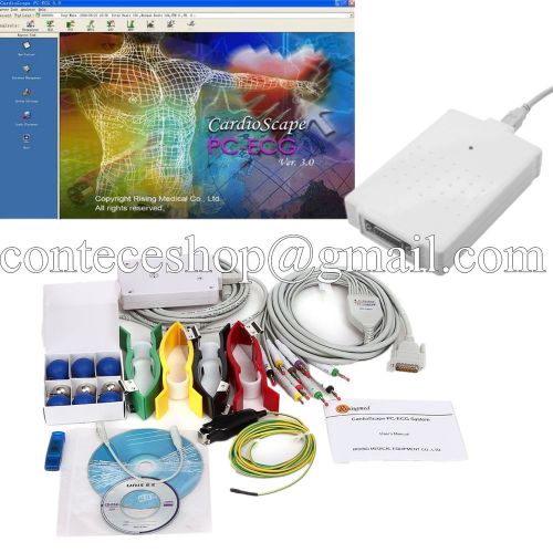 Wireless 12 lead ECG/EKG workstation,USB connection with pc,pc software analysis