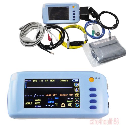 Ce handheld 6-parameter vital sign patient monitor ecg nibp spo2 pulse rate ca for sale