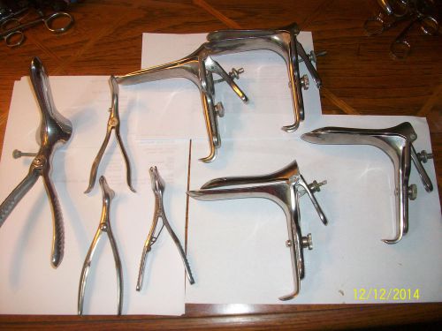 Vintage specula -lot of 8 vaginal/anal/nasal specula Carstens,ABCO, R&amp;B, Penn