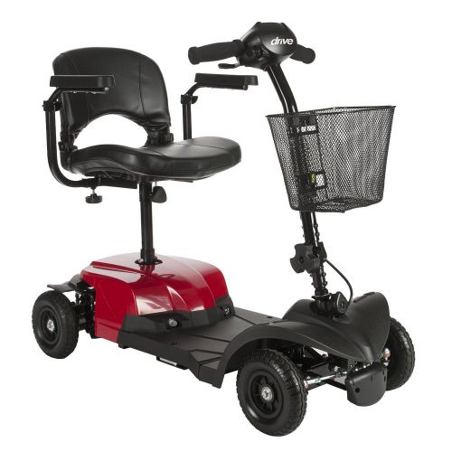 Drive Medical Red Bobcat X4 4 Wheel Compact Transportable Scooter, Black