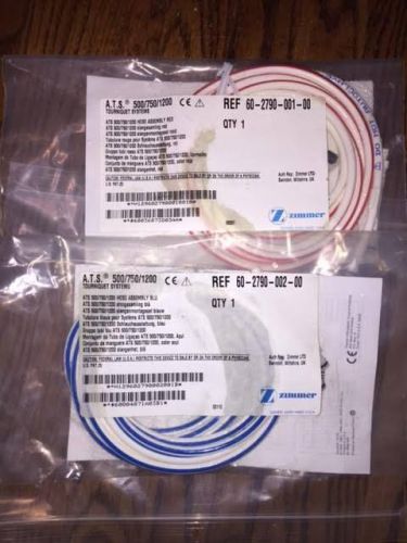 2 New Zimmer ATS 500/750/1200 Style Tourniquet System Dual Twin Tubing Hose Set