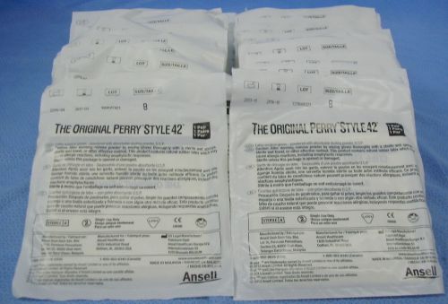 37Pr/Pkgs Ansell &#034; The Original Perry Style 42&#034; Surgical Gloves #5711105