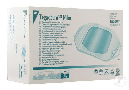 3m tegaderm film dressing 2 3/8&#034; x 2 3/4&#034; 6cm x 7cm) 1624w 100 films exp 05/2017 for sale