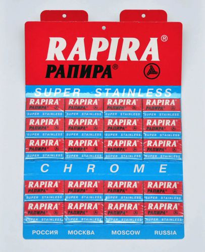 100 RAPIRA SUPER STAINLESS CHR0ME DOUBLE EDGE CLASSIC SAFETY RAZOR  BLADES
