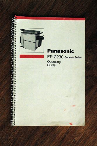 Panasonic FP-2230 Genesis Series Operating Guide