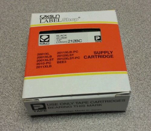 K-sun label shop supply cartridge 212 bc. Black on clear 1/2 inch