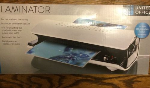 United Office Laminator 350w plus 30 pouches for hot lamination