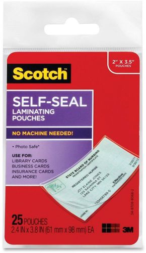 Self Sealing Laminating Pouches Pack Business Card Size 25-pack Ls851g