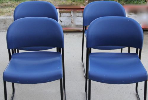 4  blue hon stack chair w/painted legs -h403121 1/2&#034;, 21&#034;, copolymer resin seat for sale