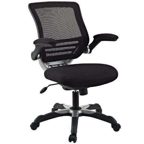 Chair w/ Black Mesh Back Fabric Adjustable Flip-up Arms Seat Office  Furniture