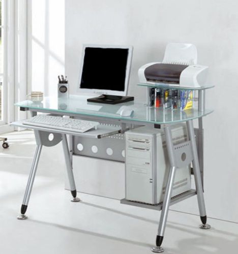 Scrivania in vetro e metallo*tavolo pc design moderno arredo casa ufficio camera for sale