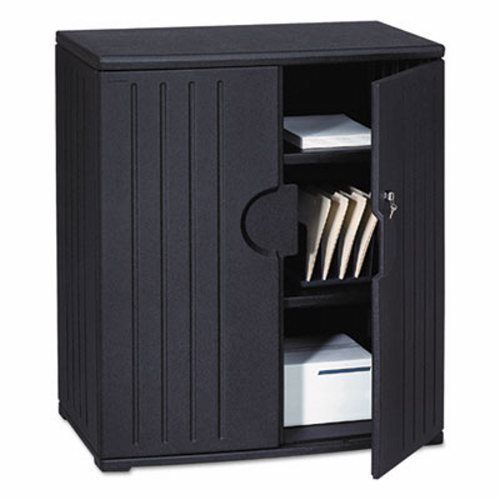 Iceberg OfficeWorks Resin Storage Cabinet, 36w x 22d x 46h, Black (ICE92561)