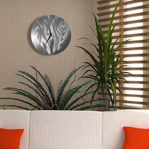 Time after time...more great discounts! amazing modern silver metal round clock for sale