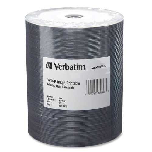Verbatim 97016 dvd recordable media - dvd-r - 16x - 4.70 gb - 100 pack for sale