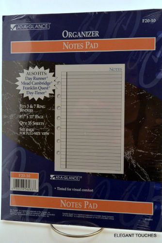 AT-A-Glance Organizer Lined Notes Pad Refill Paper (F20-10)