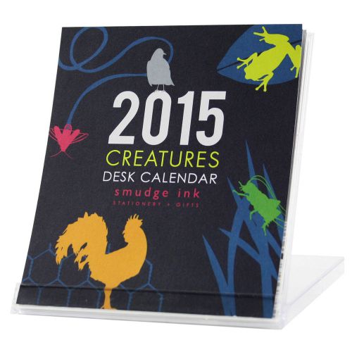 2015 Smudge Ink &#034;Creatures&#034; - 4.625” x 5.375” Desktop Mini Calendar