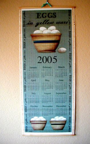 The Vintage Kitchen Reversible Bamboo Wall Scroll Calendar 2005 / 06 -  30&#034; Long