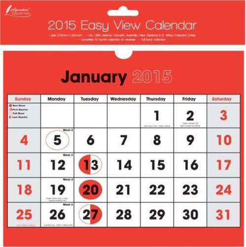 2015 Calendar Commercial Easy View Planner