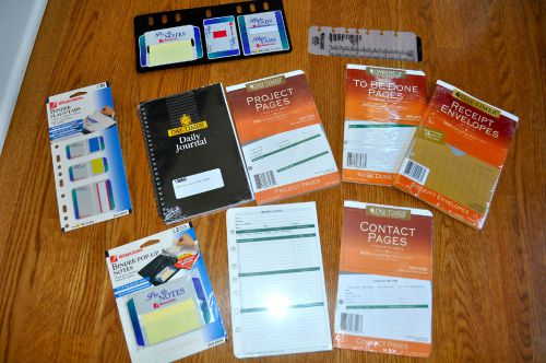 Day timer Supply LOT Project, receipt envelopes, contacts, agenda, post its &amp; ++