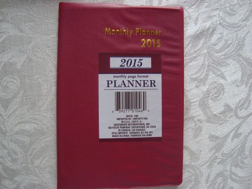 New Red 2015 Monthly Planner Daily Appointment Book Meetings School Doctors  b