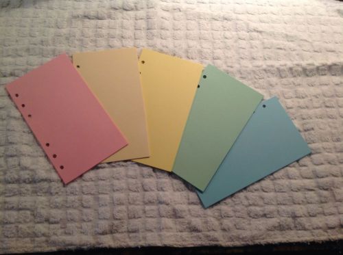 Refill Pages 50 Sheets Pastel - Paper Fits Personal Filofax Planner
