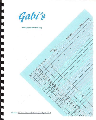 1543 / Gabi&#039;s Weekly planner use as calender 52 weeks made easy to use Gabi