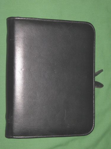 Desk ~1.0&#034;~ black leather day timer planner binder classic franklin covey 9190 for sale
