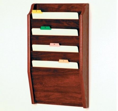 Wooden Mallet Four Pocket Chart Holder Dark Red Mahogany