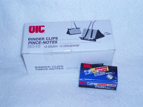 OIC Mini Binder Clips 1/4&#034; BC-10 12 Dozen