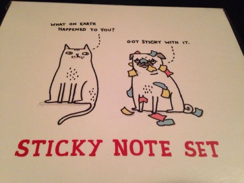 Pickle Parade Cat Set Of 6 Cat Sticky Note Post It Memo Pad Book Super Cute Gift