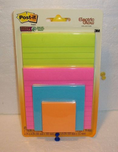 Post-it® Multi-Sized Notes 4 Pads/Pack Assorted Bright Colors Assorted Sizes New
