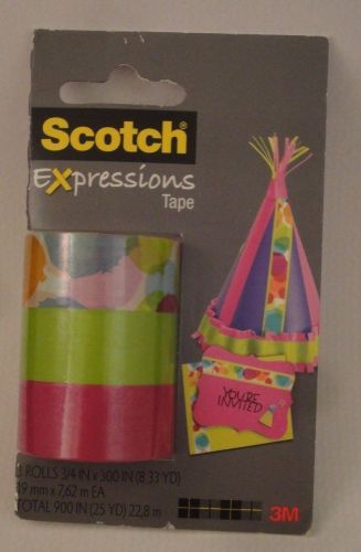Scotch expressions tape 3 rolls 3/4 in x 300 in = 900 in for sale