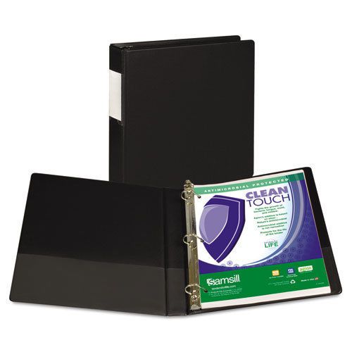 Clean Touch Antimicrobial Locking D-Ring Binder, 11 x 8-1/2, 1&#034; Capacity, Black