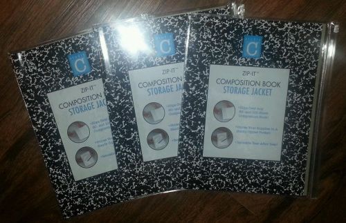 3 pack Studio C Zip-It Composition Book Storage Jacket