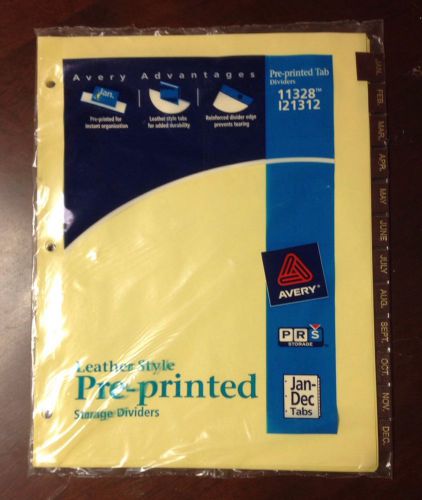 Avery Dennison I21312 Monthly Tab Divider -12 X Tab Printed (11328)