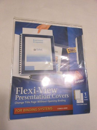 Avery Blue Flexi-View Presentation Covers(unpunched)for comb/wire binding system