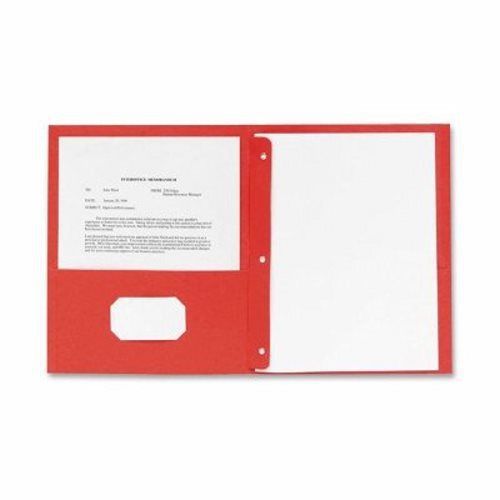 Sparco 2-Pocket Folders,w/Fasteners,1/2&#034; Cap,Letter,25BX,Red (SPR71445)
