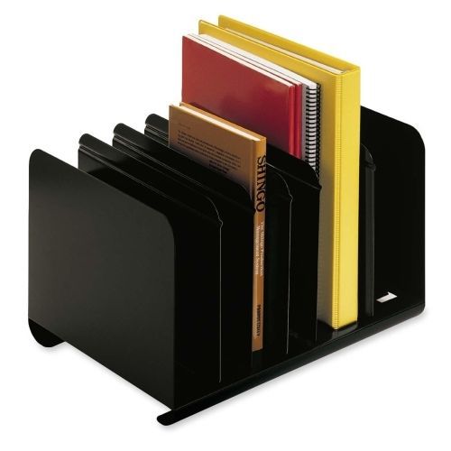 Six-Section Adjustable Book Rack, Steel, 15 x 11 x 8 7/8, Black