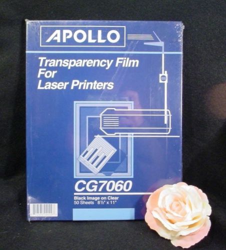 New &amp; Sealed APOLLO TRANSPARENCY FILM for Laser Printers CG7060 50 Sheet Box NIP