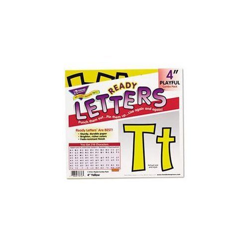 Trend Playful Combo Pack Ready Letters - 4&#034; - Yellow (T79743)