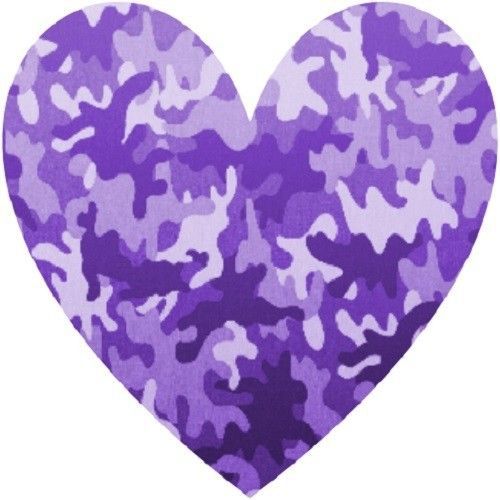 30 Custom Purple Camo Heart Personalized Address Labels