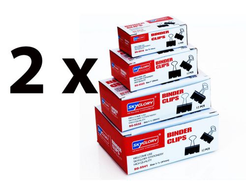Foldback Clips - 8 Boxes of 12, 4 sizes