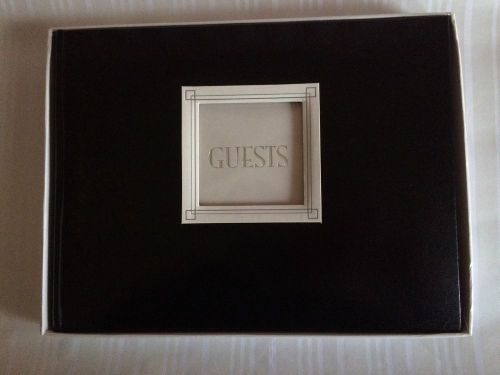 C.R. Gibson Customizable Black Leather Guest Book Any Occassion Holiday Party&#039;s