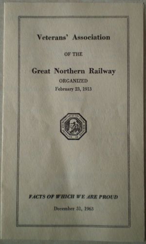 Vintage Balance Sheet - Veteran&#039;s Association of the Great Northern Railway 1963