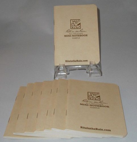 Rite in the Rain All Weather Mini Notebook Sample Tan Size 20 Page Set of 8 New