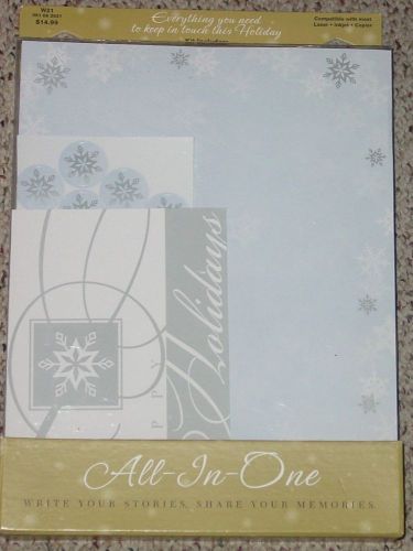 ALL IN ONE STATIONARY KIT HOLIDAY SNOWFLAKES MASTERPIECE STUDIOS  NEW UNOPENED