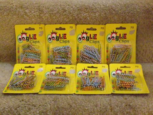 New nos 8 ooglie vinyl coated paper clips 70 assortd (50 standard, 20 giant size for sale