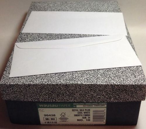 Wausau Royal Silk Plus Cool White Smooth Finish Sub 24 #10 Envelopes 290/500
